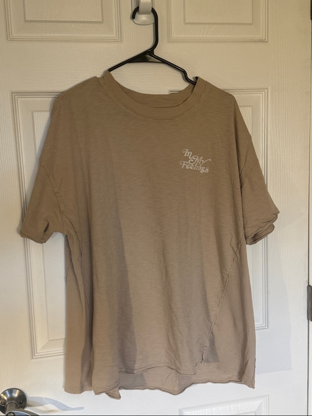 aerie Tan Short Sleeve Graphic Tee - 'In My Feelings'